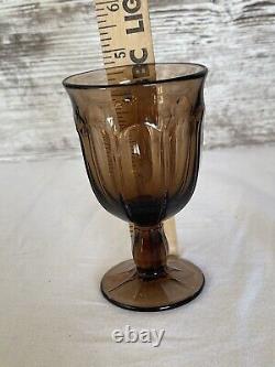 Vintage Noritake Provincial Smokey Brown Water Iced Tea Wine Glasses Goblets
