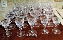 Vintage ORREFORS RIO CRYSTAL WINE GLASSES 23 Piece SET