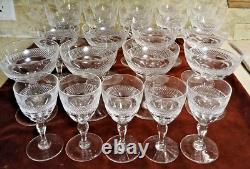 Vintage ORREFORS RIO CRYSTAL WINE GLASSES 23 Piece SET