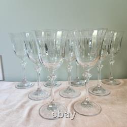 Vintage Oneida Mignon Wine Glasses Set Of 9 Blown Glass Stemware Discontinued