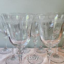 Vintage Oneida Mignon Wine Glasses Set Of 9 Blown Glass Stemware Discontinued