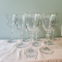 Vintage Oneida Mignon Wine Glasses Set Of 9 Blown Glass Stemware Discontinued