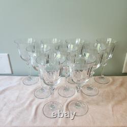 Vintage Oneida Mignon Wine Glasses Set Of 9 Blown Glass Stemware Discontinued