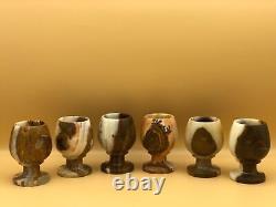 Vintage Onyx Wine Glasses Set 6pcs for Christmas Gift and Home Décor Brand