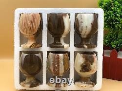 Vintage Onyx Wine Glasses Set 6pcs for Christmas Gift and Home Décor Brand