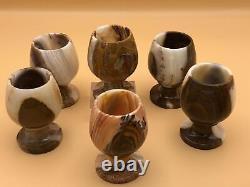 Vintage Onyx Wine Glasses Set 6pcs for Christmas Gift and Home Décor Brand