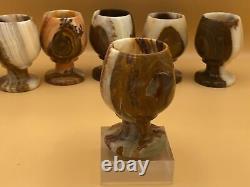 Vintage Onyx Wine Glasses Set 6pcs for Christmas Gift and Home Décor Brand