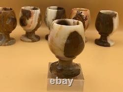 Vintage Onyx Wine Glasses Set 6pcs for Christmas Gift and Home Décor Brand