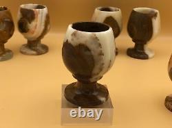 Vintage Onyx Wine Glasses Set 6pcs for Christmas Gift and Home Décor Brand