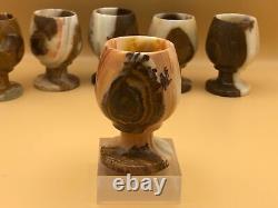 Vintage Onyx Wine Glasses Set 6pcs for Christmas Gift and Home Décor Brand
