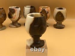 Vintage Onyx Wine Glasses Set 6pcs for Christmas Gift and Home Décor Brand