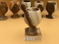 Vintage Onyx Wine Glasses Set 6pcs for Christmas Gift and Home Décor Brand