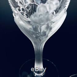 Vintage Paryphee French Crystal Art Glass Wine Glass/Goblet Lilly-Of-Valley 6