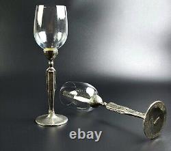 Vintage Patrick Meyer Male/Female Figurine Stems Pair- Wine Glasses 10