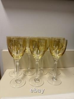 Vintage Pier 1 Imports Amber Iridescent Wine Glasses (Set of 7)