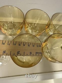 Vintage Pier 1 Imports Amber Iridescent Wine Glasses (Set of 7)