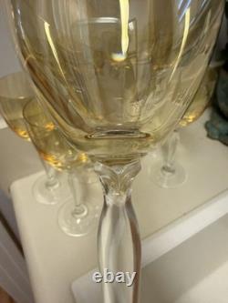 Vintage Pier 1 Imports Amber Iridescent Wine Glasses (Set of 7)