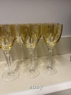 Vintage Pier 1 Imports Amber Iridescent Wine Glasses (Set of 7)