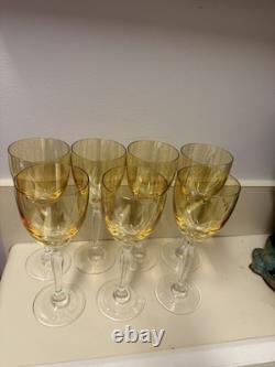 Vintage Pier 1 Imports Amber Iridescent Wine Glasses (Set of 7)