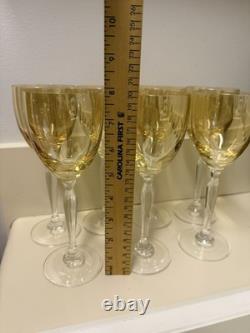 Vintage Pier 1 Imports Amber Iridescent Wine Glasses (Set of 7)