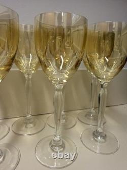 Vintage Pier 1 Imports Amber Iridescent Wine Glasses (Set of 7)