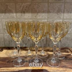 Vintage Pier 1 Imports Amber Iridescent Wine Glasses (Set of 7)