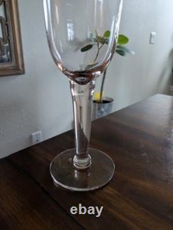 Vintage Pink/Blush Handblown Glass Goblets Set of 8 Thick Stemmed