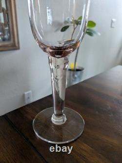 Vintage Pink/Blush Handblown Glass Goblets Set of 8 Thick Stemmed