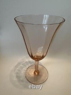 Vintage Pink Crystal Wine Glass 8 oz Set of 11