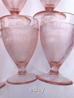 Vintage Pink Depression Glass line small Goblets Stemmed Lot of 10