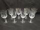 Vintage Pinwheel Starburst Clear Cut Crystal Glass Wine Glasses set of 8