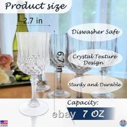 Vintage Plastic Wine Glasses, Goblets for Weddings & Parties, 48 Pack, Clear