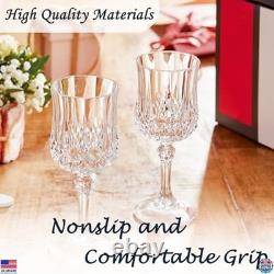 Vintage Plastic Wine Glasses, Goblets for Weddings & Parties, 48 Pack, Clear