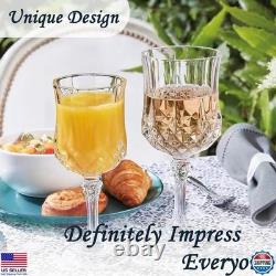 Vintage Plastic Wine Glasses, Goblets for Weddings & Parties, 48 Pack, Clear