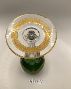 Vintage RARE Saint Louis Gold Gilt Crystal Green Claret Wine Glass Congress