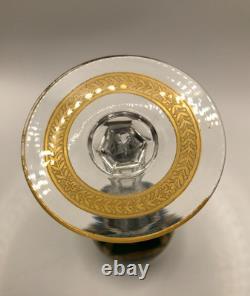 Vintage RARE Saint Louis Gold Gilt Crystal Green Claret Wine Glass Congress