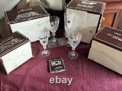 Vintage RCR Royal Crystal Rock Linea Gala 24pc Lead Crystal Stemware Set Italy