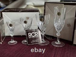 Vintage RCR Royal Crystal Rock Linea Gala 24pc Lead Crystal Stemware Set Italy
