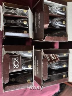 Vintage RCR Royal Crystal Rock Linea Gala 24pc Lead Crystal Stemware Set Italy