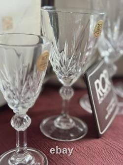 Vintage RCR Royal Crystal Rock Linea Gala 24pc Lead Crystal Stemware Set Italy