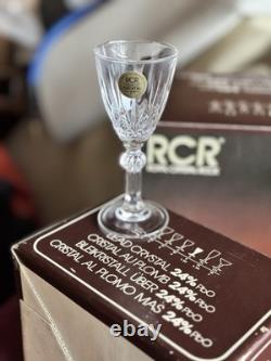 Vintage RCR Royal Crystal Rock Linea Gala 24pc Lead Crystal Stemware Set Italy