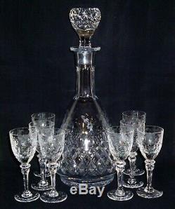 Vintage ROGASKA GALLIA Crystal 8 CORDIALS and DECANTER Set liquor wine liqueur