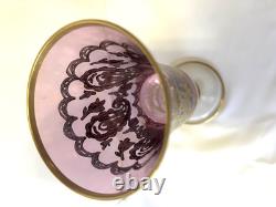 Vintage Rare (4) Arte Italica Purple/pink & Gold Champagne/wine Glasses 7 1/2