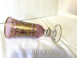 Vintage Rare (4) Arte Italica Purple/pink & Gold Champagne/wine Glasses 7 1/2