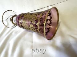 Vintage Rare (4) Arte Italica Purple/pink & Gold Champagne/wine Glasses 7 1/2