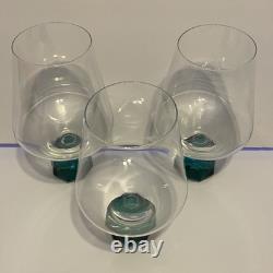 Vintage Rare Clear Fantasy GLASS Wine/ COGNAC With Green Diamond Base