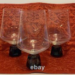 Vintage Rare Clear Fantasy GLASS Wine/ COGNAC With Green Diamond Base