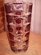 Vintage Rare French 1960's Retro Heavy Cut Glass Art Vase, Colour Is Wine & Clear
