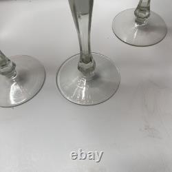 Vintage Red Cut to Clear Crystal Wine Glass 10 Tall set of 6