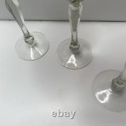 Vintage Red Cut to Clear Crystal Wine Glass 10 Tall set of 6